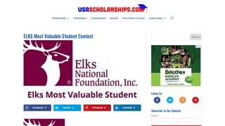 ELKS Most Valuable Student Contest - 2018-2019 USAScholarships ...