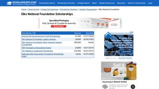 Elks National Foundation Scholarships - Scholarships.com