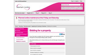 Bidding for a property - Newham Council