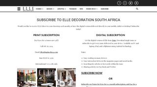 SUBSCRIPTIONS - Elle Decoration - Elle Decoration South Africa