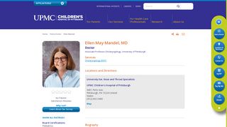 Ellen May Mandel, MD at Children's Hospital of Pittsburgh