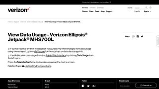 View Data Usage - Verizon Ellipsis Jetpack MHS700L | Verizon Wireless