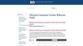 Ellucian Hub - Eastern Oregon University IT Knowledge Base logo