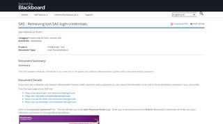 SAS - Retrieving lost SAS login credentials. - Behind the Blackboard!