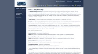 Risk & Safety Exchange | ELM Exchange