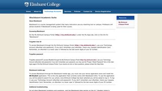 Blackboard Academic Suite - Elmhurst College Help Desk