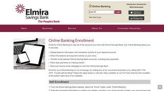 Online Banking Enrollment - Elmira Savings Bank
