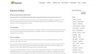 Privacy Policy - Elmnet Web Design North East England