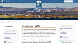UA Username - ELMO | Office of Information Technology
