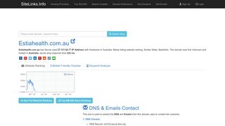 Estiahealth.com.au | 27.121.64.77, Similar Webs, BackLinks Results