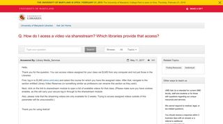 Q. How do I acess a video via sharestream? Which libraries provide ...