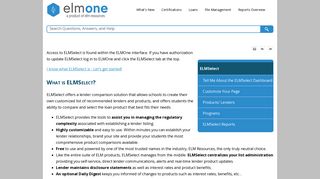 What is ELMSelect? - ELMOne
