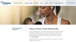 Ochsner Fitness Center Membership Harahan, Louisiana