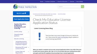 Check My Educator License Application Status | Wisconsin ...