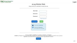 Login to eLog Mobile