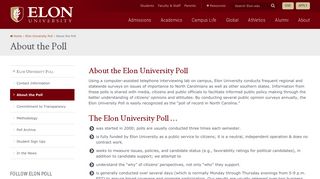 Elon University / Elon University Poll / About the Poll