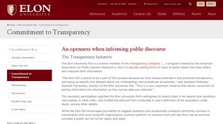Elon University / Elon University Poll / Commitment to Transparency