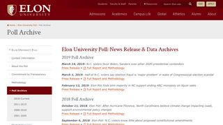 Elon University / Elon University Poll / Poll Archive