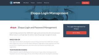Eloqua Login Management - Team Password Manager - Bitium