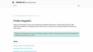 Profiler integration - Oracle Docs