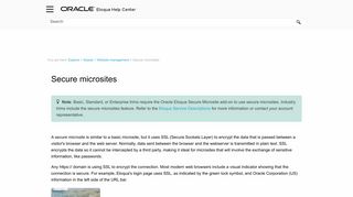 Secure microsites - Oracle Docs