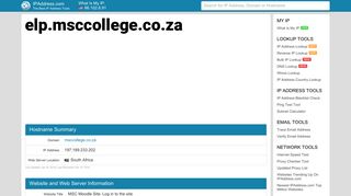 MSC Moodle Site: Log in to the site - elp.msccollege.co.za
