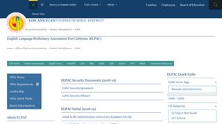 Student Testing Branch / ELPAC - Los Angeles Unified School District