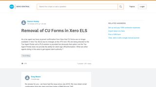 Removal of CU Forms in Xero ELS - Xero Central