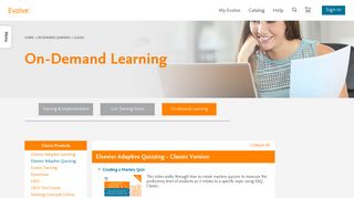 Elsevier Adaptive Quizzing - Classic Version - On Demand Learning ...