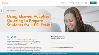 Elsevier Adaptive Quizzing Prepares for HESI Exams | Elsevier Evolve