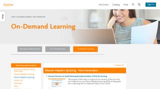 Elsevier Adaptive Quizzing - Next Generation - On Demand ... - Evolve