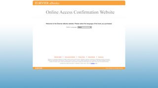 Elsevier eBooks: Online Access Confirmation Website