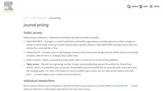 Journal pricing - Elsevier