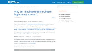 Why am I having trouble trying to log into my account? – AWeber ...