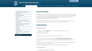 Remote Desktop | The Elton High School