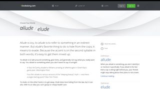 allude vs. elude : Choose Your Words : Vocabulary.com
