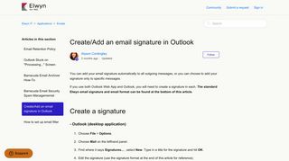 Create/Add an email signature in Outlook – Elwyn IT