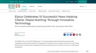 Elytus Celebrates 10 Successful Years Helping Clients 'Waste Nothing ...