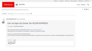 Can not login into Oracle 18c XE EM EXPRESS | Oracle Community