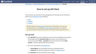 How to set up eM Client | FastMail