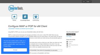 Configure IMAP or POP for eM Client - SmarterTools
