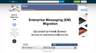 UCLA Enterprise Messaging Enterprise Messaging (EM) Migration C ...