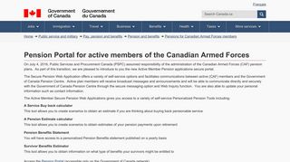 Pension Portal for active members of the Canadian Armed Forces ...