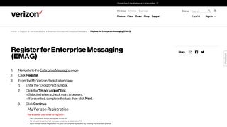 Register for Enterprise Messaging (EMAG) | Verizon Wireless