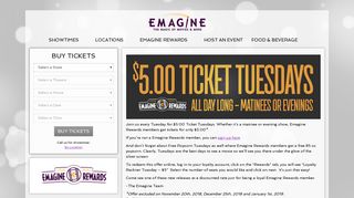 $5.00 Ticket Tuesdays - Emagine