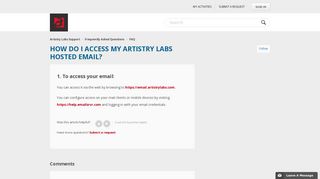 How do I access my Artistry Labs hosted email? – Artistry Labs Support