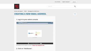 Creating a new email address. – Artistry Labs Support