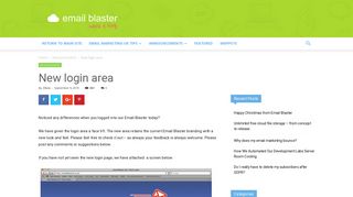New login area - Email Blaster Blog