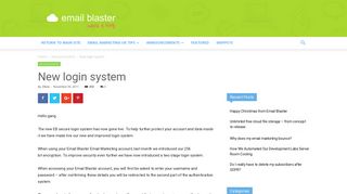 New login system - Email Blaster Blog
