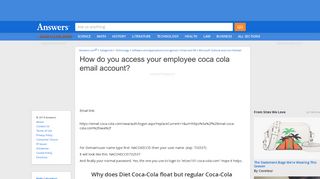How do you access your employee coca cola email account - Answers.com